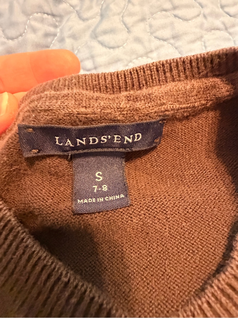 Lands' End Brown Ruffle-Front Cardigan - Picture 3 of 3